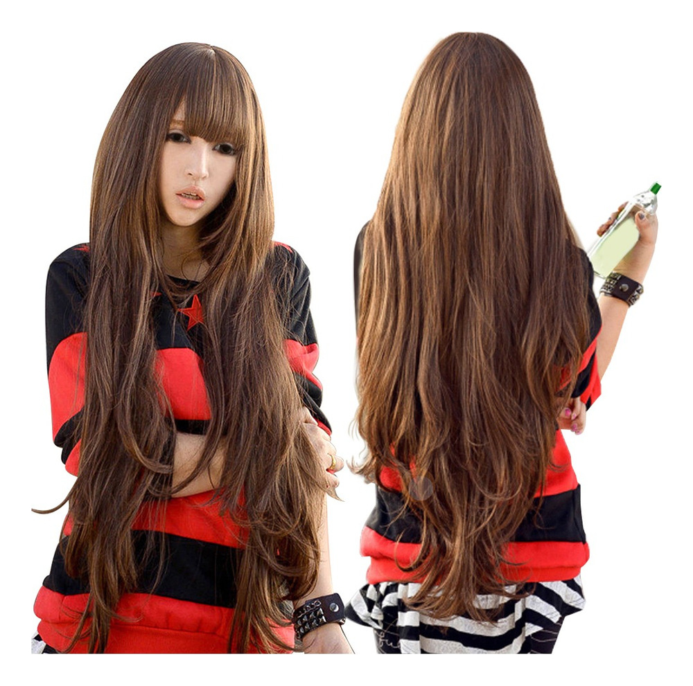 Orfi Mulheres 80cm Moda Peruca De Cabelo Encaracolado Longo - Imagem 7