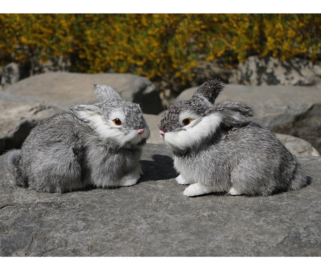 Pelúcia De Coelhos Realistas Modelo De Simulação 22cm - Imagem 13
