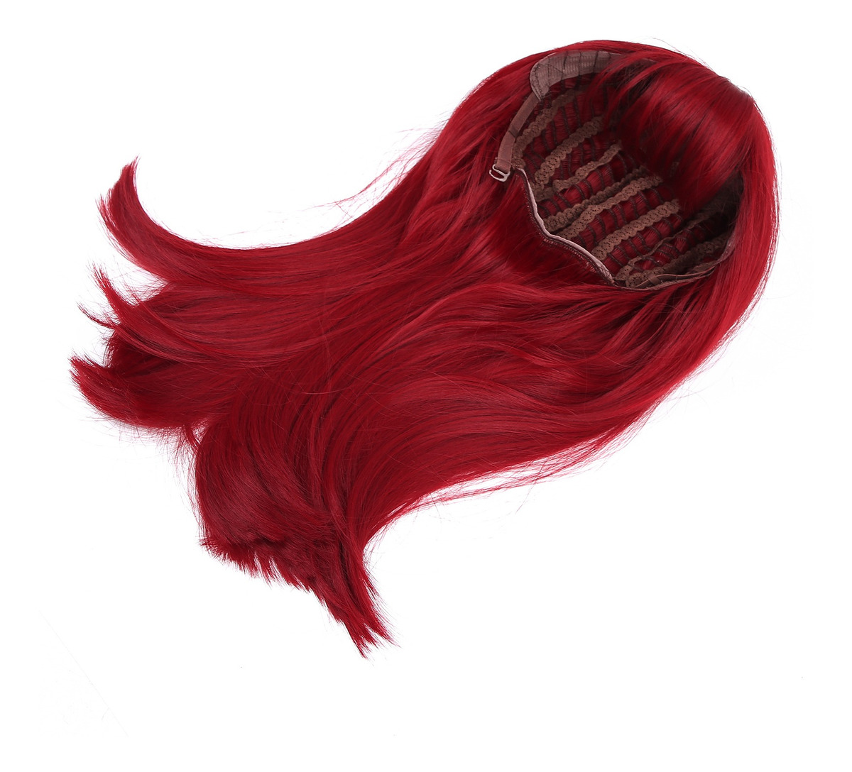 Peruca Longa Vermelha Longa Fibra De Alta Temperatura Cabelo - Imagem 3