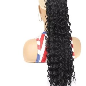 Peruca De Cabelo Humano Natural Cacheado Rabo De Cavalo