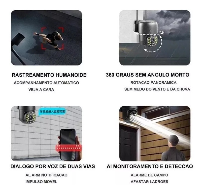 Câmera De Vigilância Colorida Hd Smart Wifi Diaylt0044read - Imagem 2