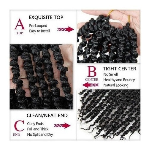 Aplique Cabelo Com Cachos Em Crochê De Ondas De Agua 3 Pcs - Imagem 4