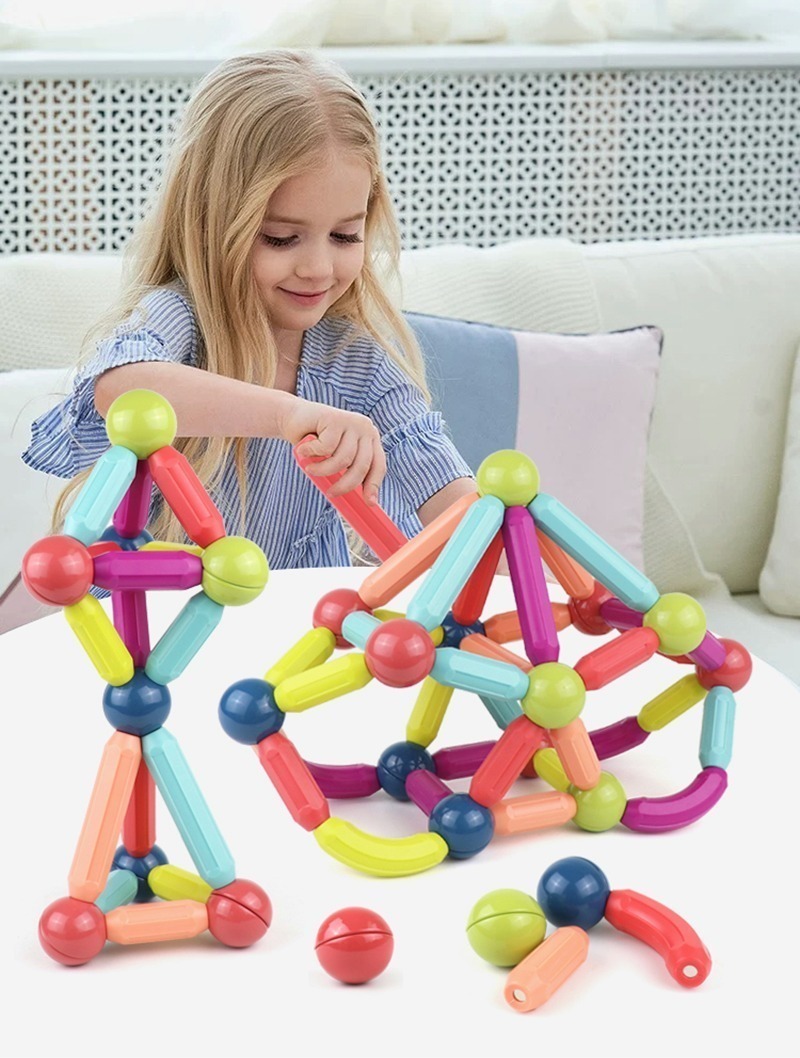 Magnetic Stick Building Blocks Jogo Ímãs Conjunto Infantil - Imagem 8