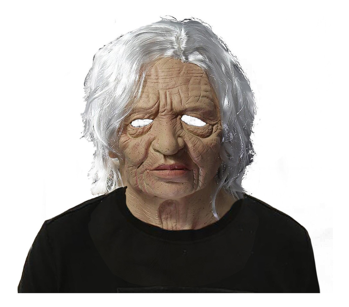 Máscara De Mulher Velha De Halloween Máscara Facial Assustad - Imagem 4