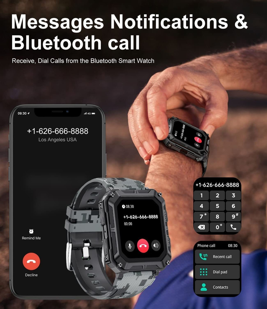 Relógios Inteligentes Para Homens Bluetooth Call - Imagem 2