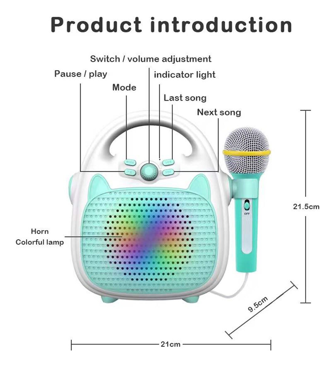Máquina De Microfone Para Canto Infantil Com Luzes Intermite - Imagem 3