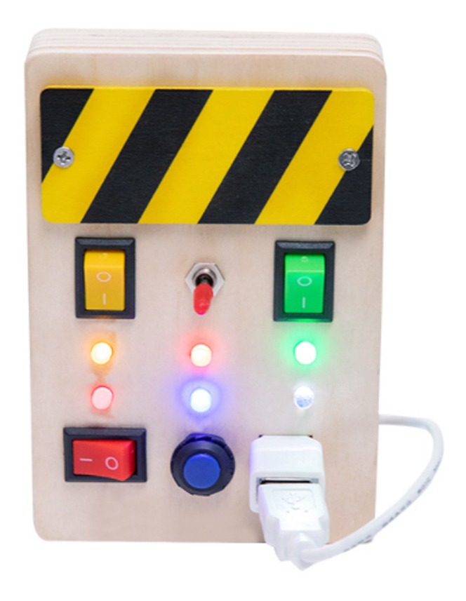 Placa Ocupada Levou Luz E Chave De Fenda Sensory Montessori
