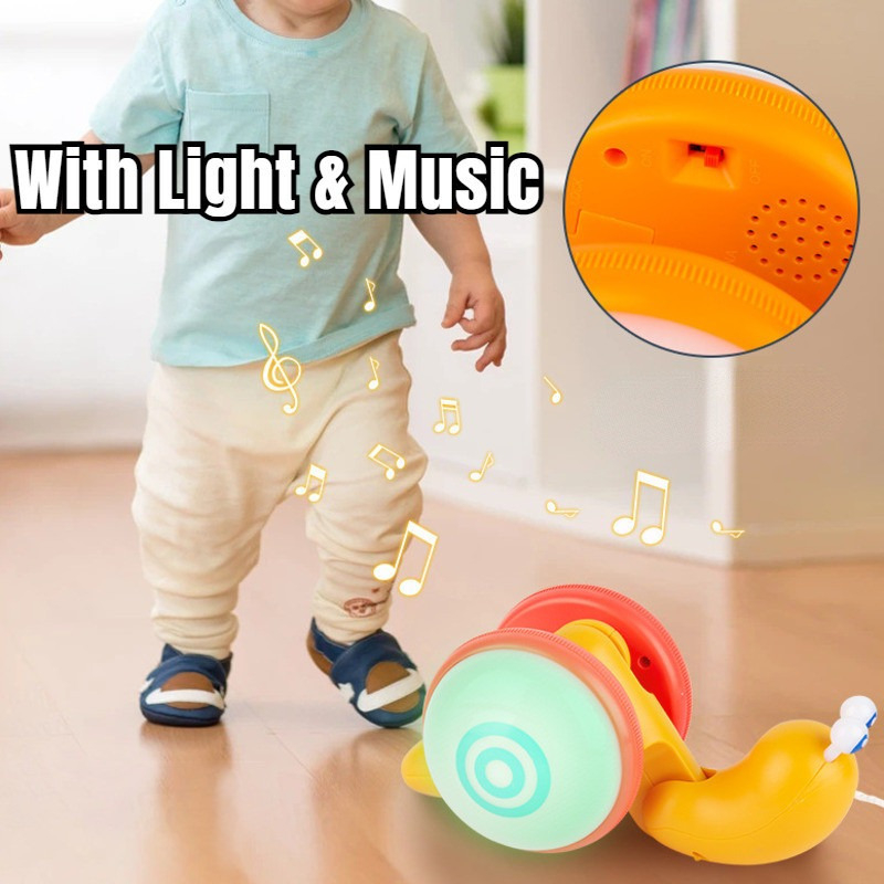 Brinquedo De Caracol De Corda Infantil Com Luz E Música - Imagem 4