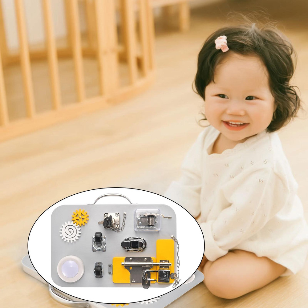 Montessori Toddler Toddler Busy Board Aprendendo Hand - Imagem 15
