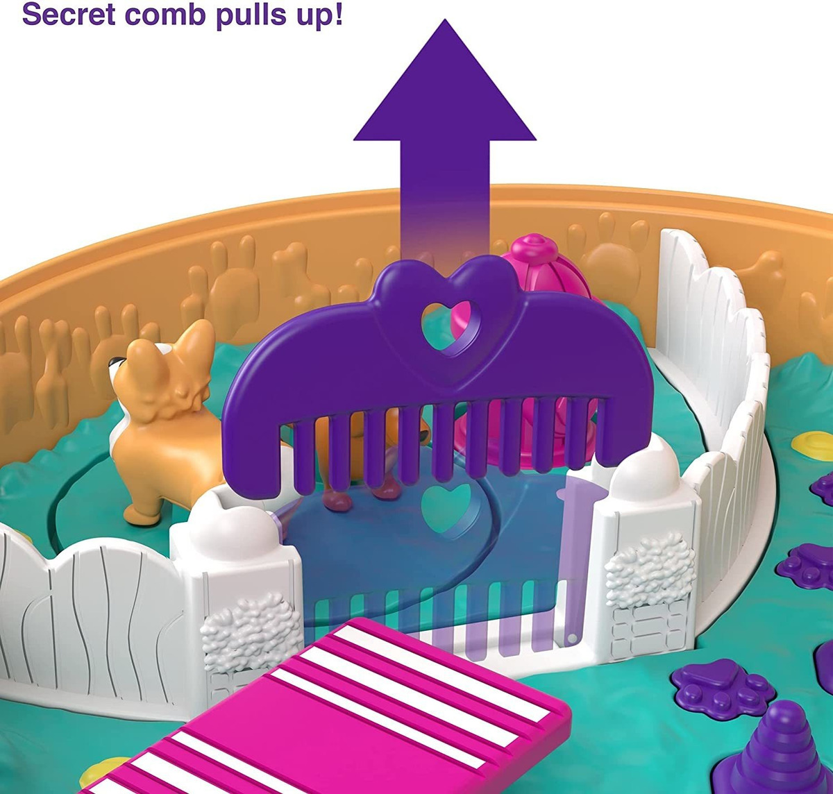 Polly Pocket Corgi Abraços Compactos Com Hotel Para Animais - Imagem 3