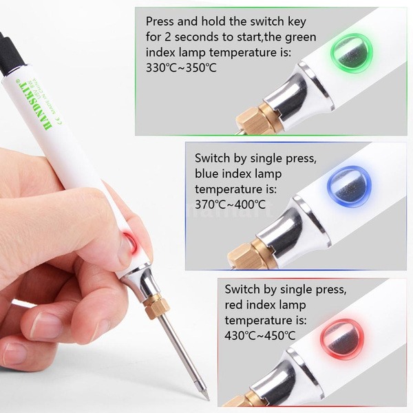 Usb Carregamento Ferro De Solda 5v 8w Temperatura Ajustável - Imagem 6