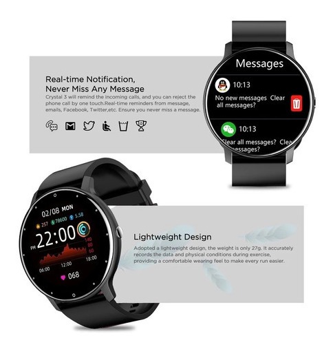 Smartwatch Zl02 Tela Redonda Rastreador De Fitness - Imagem 6