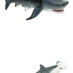 2 Figuras De Ação Tubarão Modelo Miniatura Vida Marinha