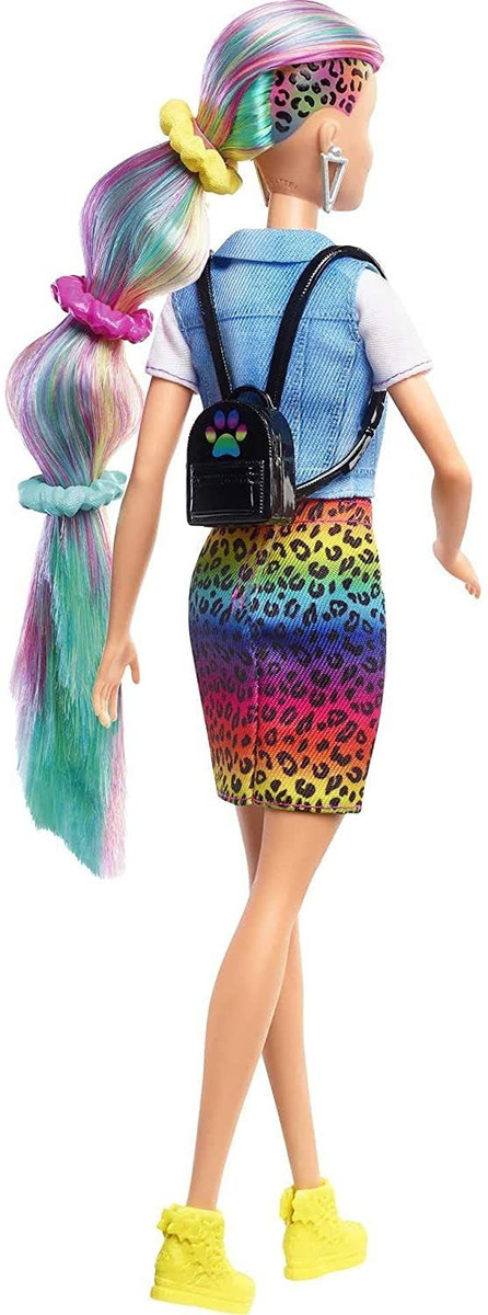 Boneca Barbie Rainbow Leopard Com Cabelo Que Muda De Cor - Imagem 4