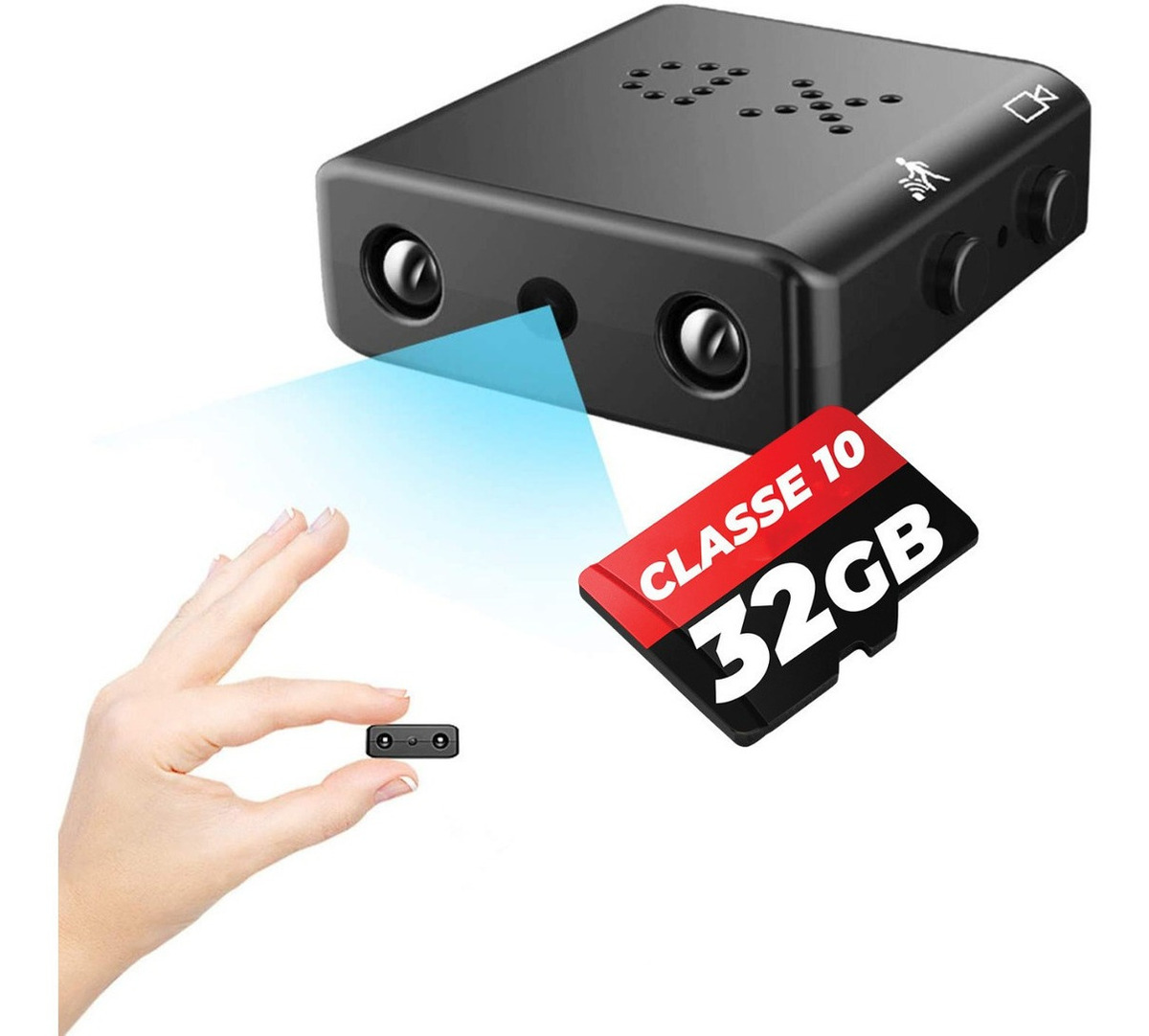 Mini Câmera Espiã Wifi Hd Visão Noturna Detecção De Moviment - Imagem 2