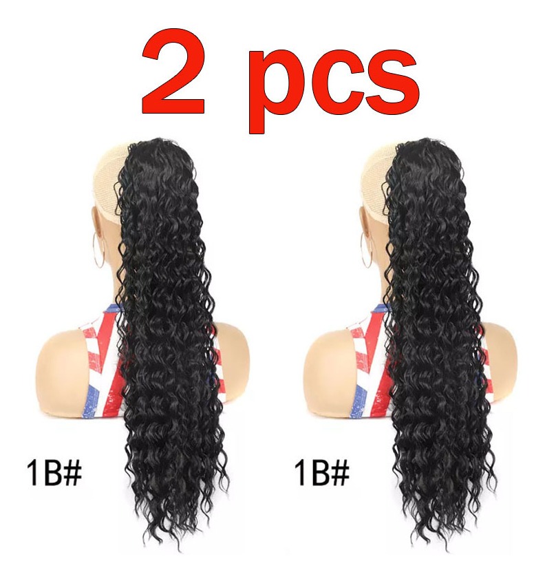 Peruca De Cabelo Natural Cacheado Rabo De Cavalo 2pzas