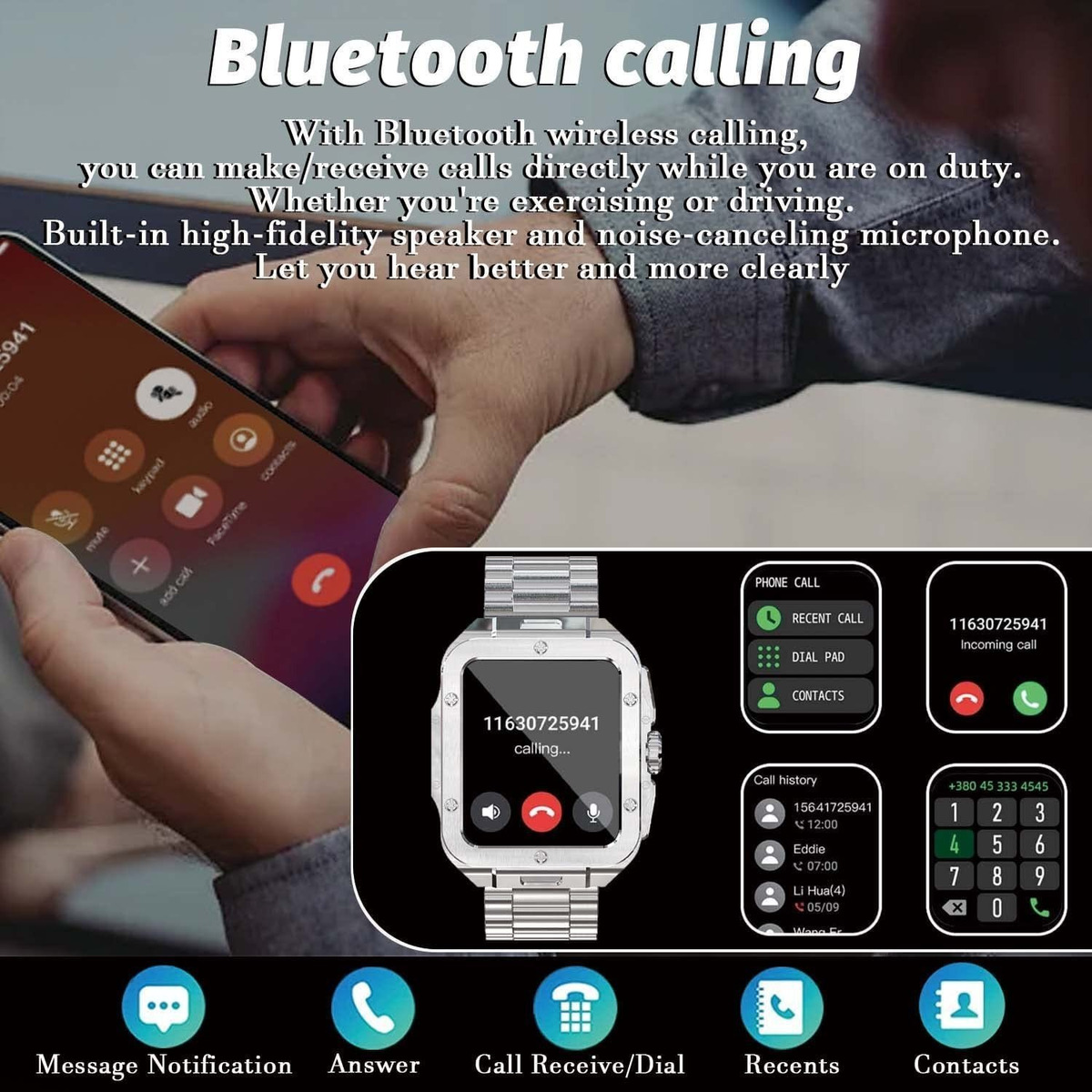 Smartwatch Para Homens Bluetooth Calling (receber/discar) - Imagem 9