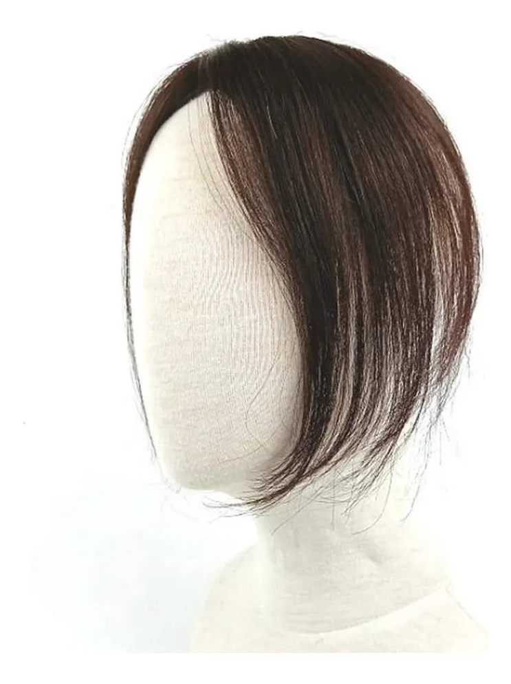 Peruca 2aplique Cabelo Humano Topper Frontal Cast Escuro Fra - Imagem 4