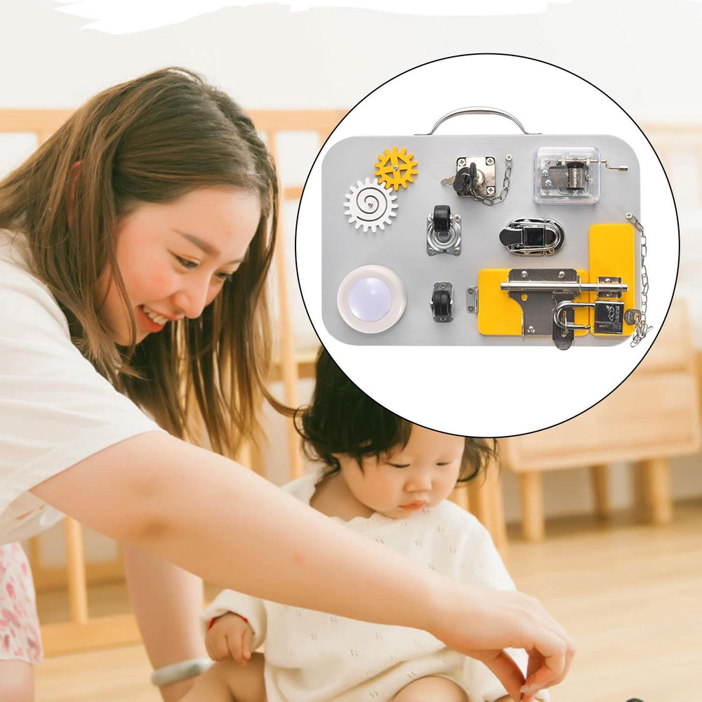 Montessori Toddler Toddler Busy Board Aprendendo Hand - Imagem 13