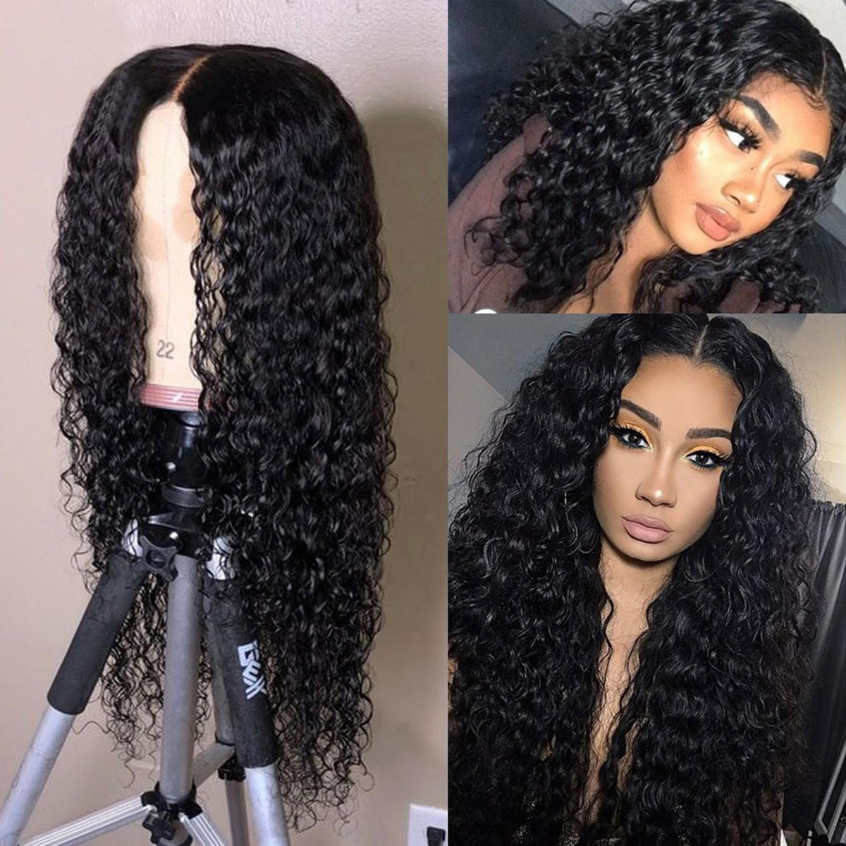 Perucas Afro Peruca Frontal De Renda Resistente Rede Preta - Imagem 7