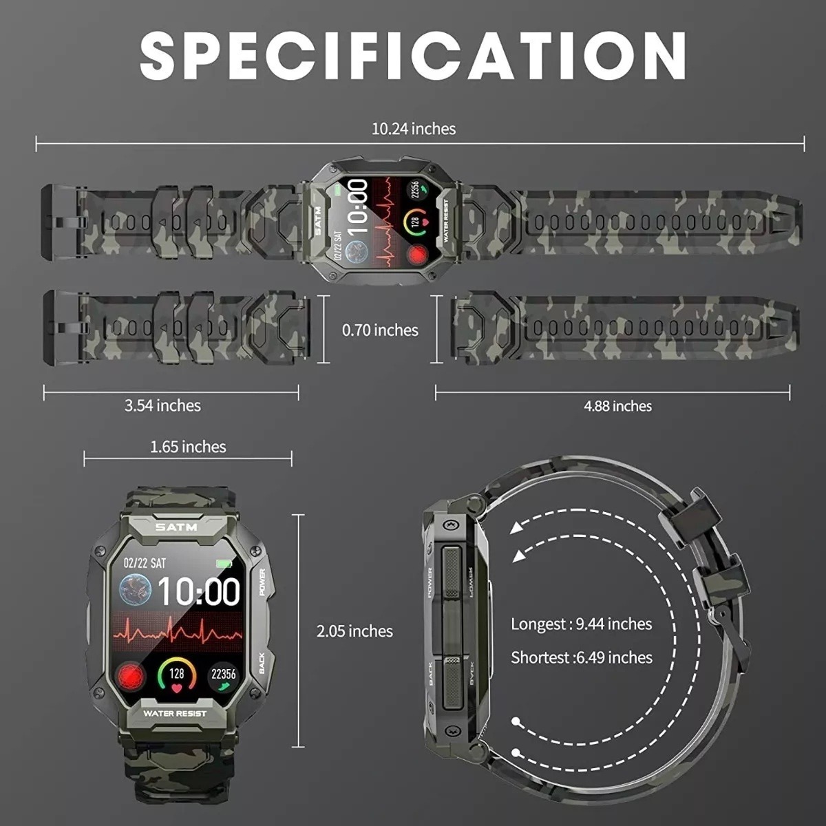 Smartwatch Esportivo Ao Ar Livre Para Homens - Imagem 4
