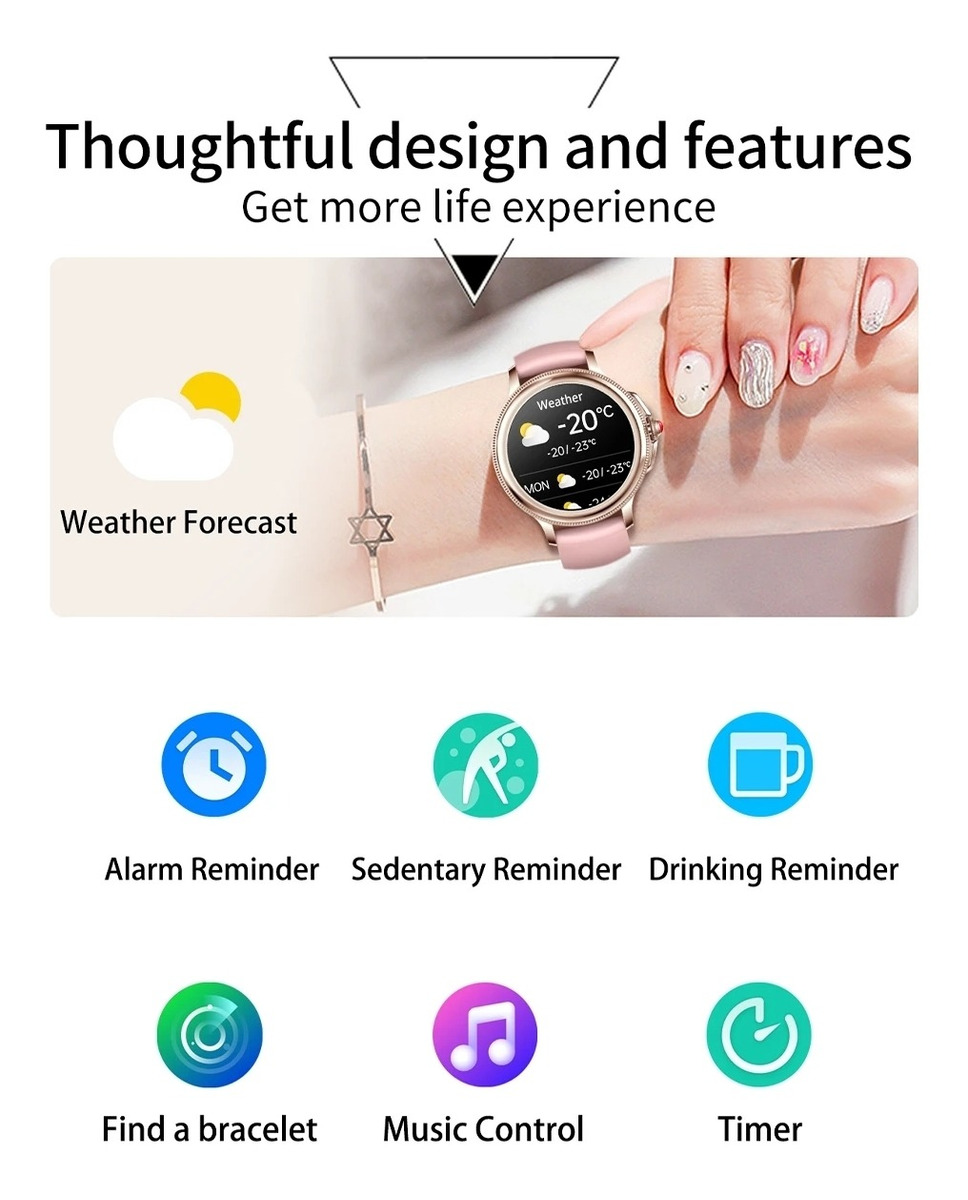 Smartwatch Feminino Bluetooth Call Sport Cf96 - Imagem 5
