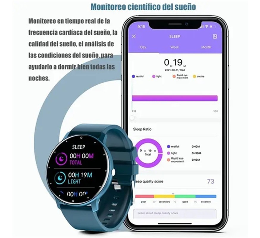 Para Xiaomi Huawei iPhone Zl02 Smartwatch À Prova D - Imagem 6