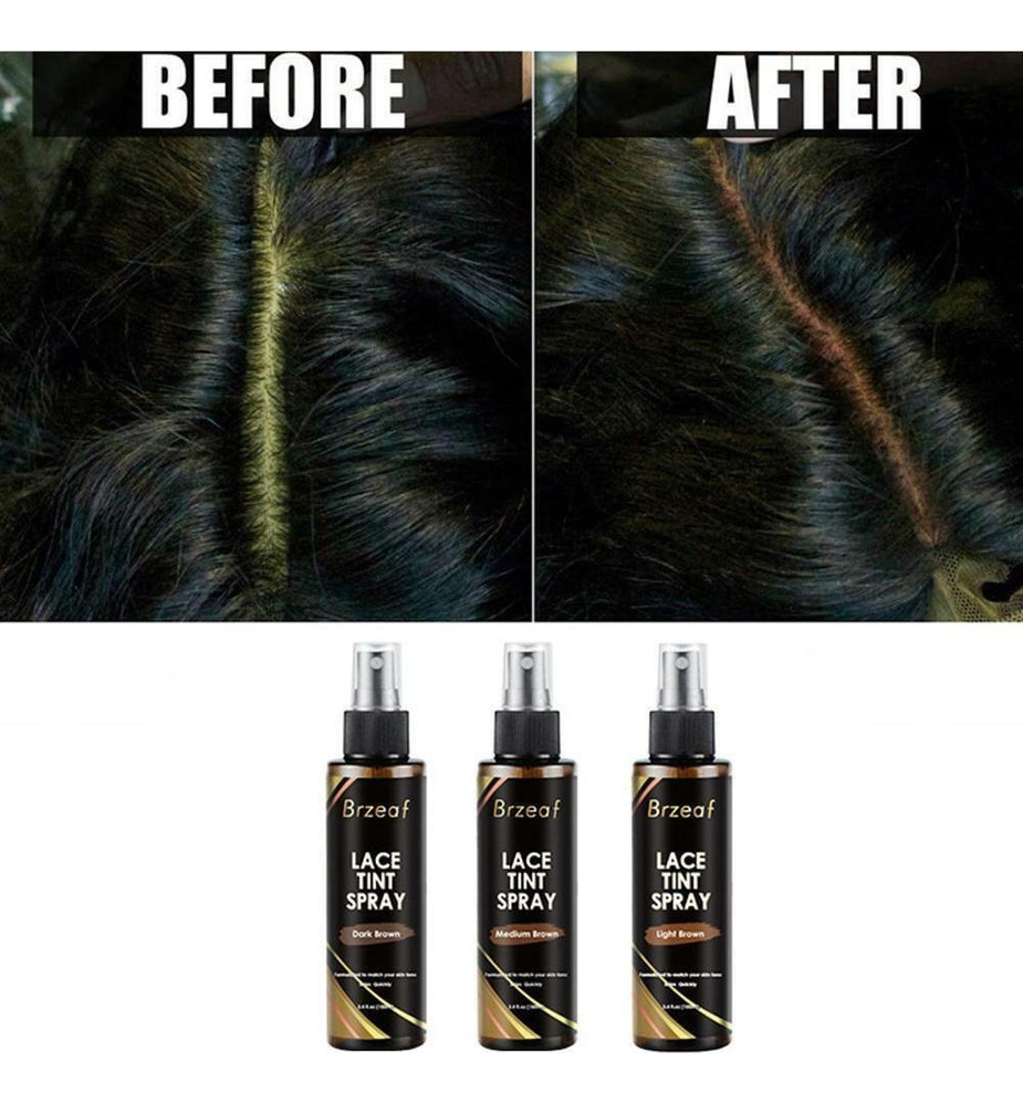 Lace Tint Spray Para Renda Frontal/fechamento Perucas Marron - Imagem 6