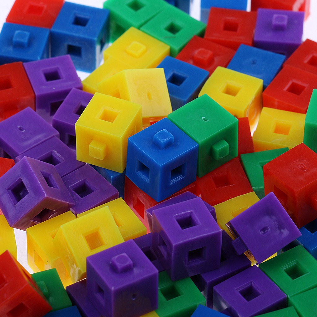 100x 1 Cm Blocos Kit De Construção Empilhamento Cubo Puzzl - Imagem 5