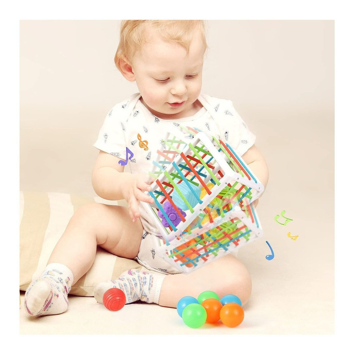 Cubo Sensorial De Habilidades Motoras Montessori Toy - Imagem 4