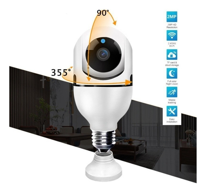 Lazhu Câmera Lampada Espia Câmera Intelbras Câmera Wifi