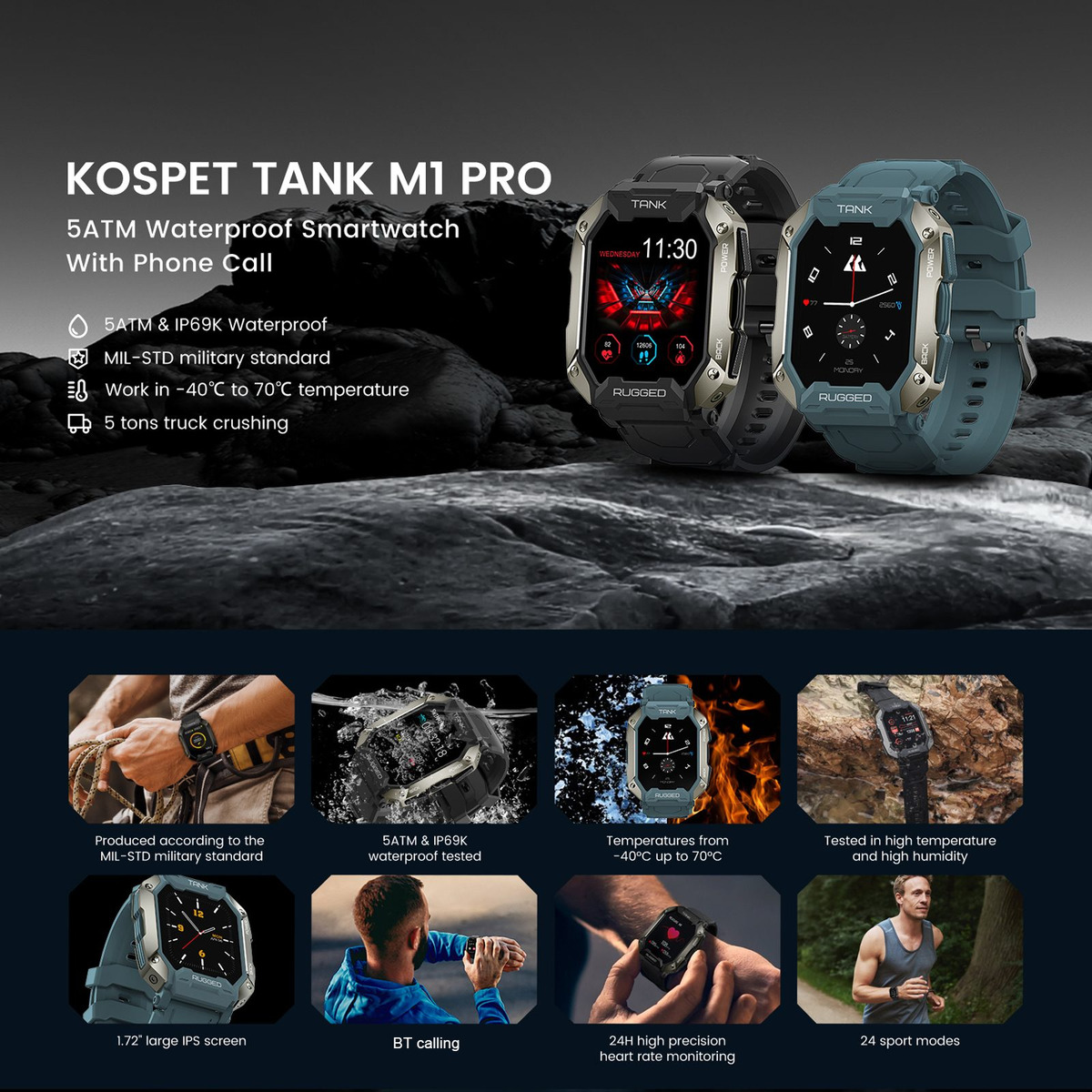 Smartwatch Resistente Para Esportes Ao Ar Livre Kospet Tank - Imagem 2