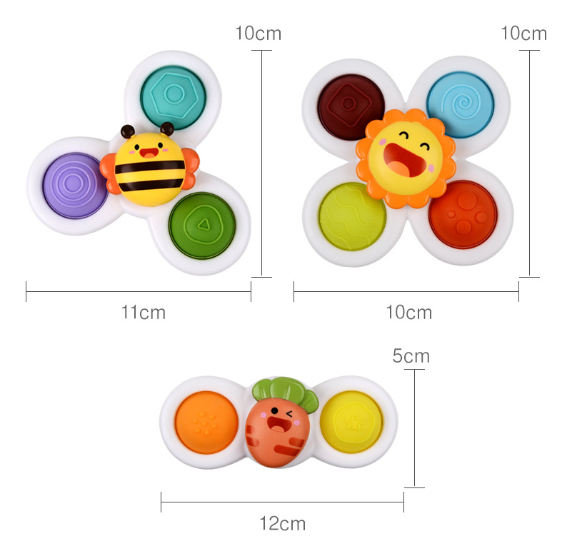 6 Peças De Brinquedo Giratório Baby Sucker, Ventosa Giratóri - Imagem 2
