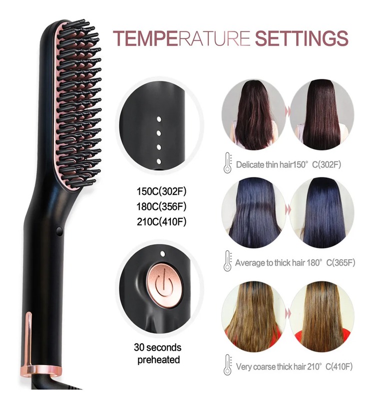 220v Chapinha Pente Alisador De Cabelo E Barba Masculino - Imagem 10