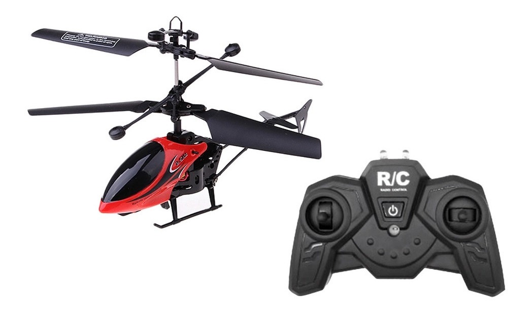 Helicóptero De Controle Remoto Preto De 2 Canais