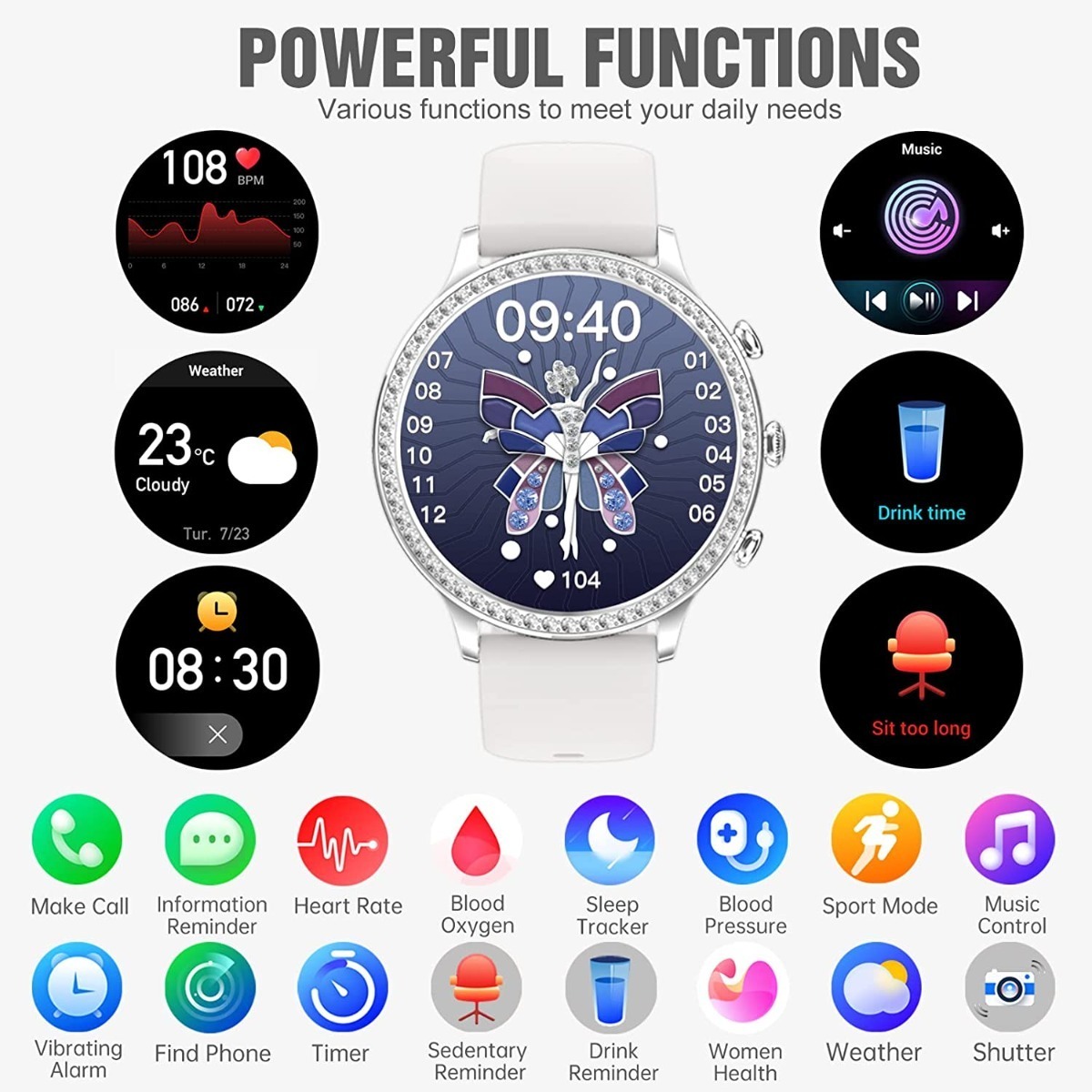 Relógios Inteligentes Para Mulheres Fitness Tracker - Imagem 20