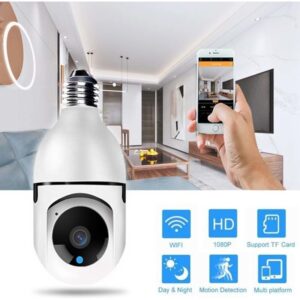 Lâmpada De Câmera 1080p Com Monitoramento De Segurança De Vi