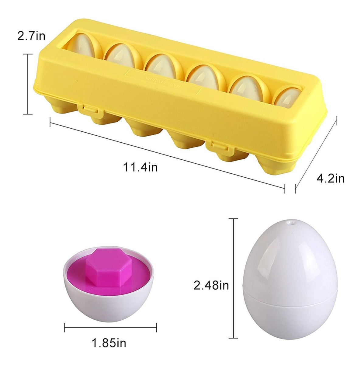 12 Ovos Montessori De Brinquedo Infantil Snap Cores E Formas - Imagem 7