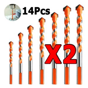 14pcs Broca Furadeira Fura Tudo Parede Madeira Ferro Aço Kit