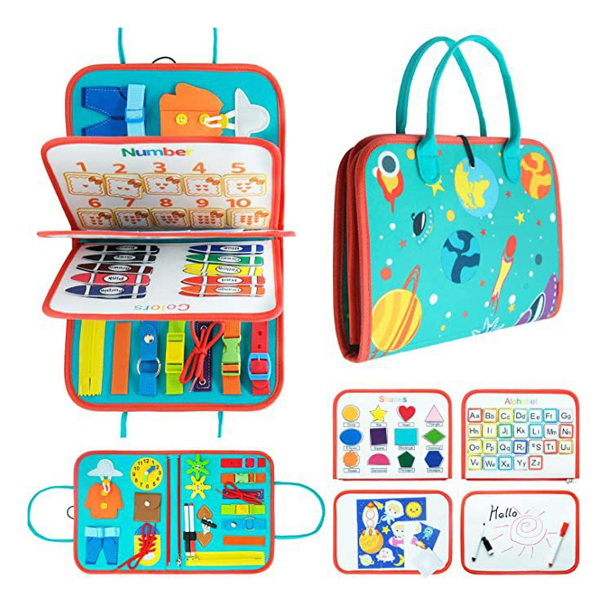 Montessori Toddler Busy Board Aprendizagem Educacional - Imagem 11