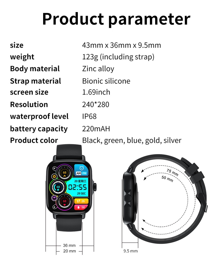 Aw18 Smartwatch 1.69 Hd Mostrador De Personalidade - Imagem 5