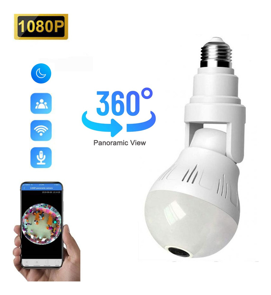 Câmera De Lâmpada Led Universal Multifunções 1080p