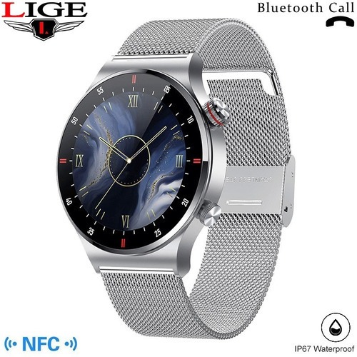 Smartwatch Lige Bluetooth Nfc Men Sport À Prova D'água - Imagem 19