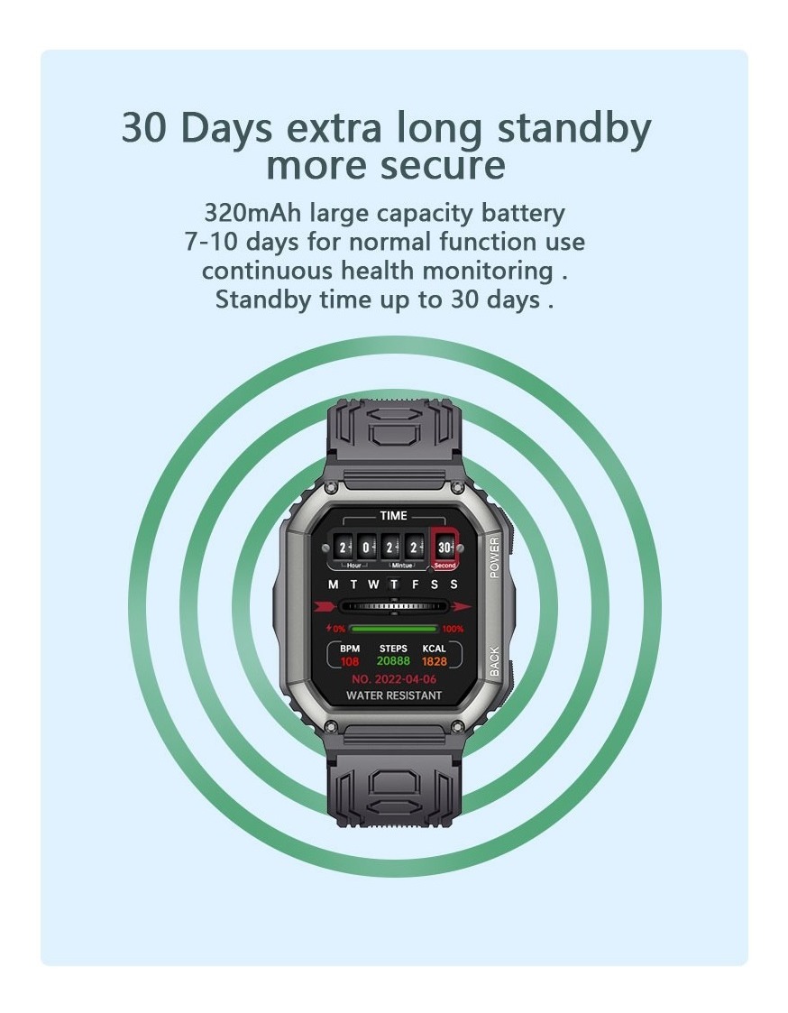 Smartwatch Homens Chamando Música Esportes Fitness - Imagem 3