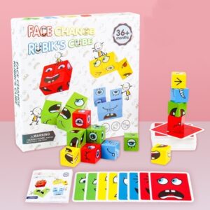 Blocos De Construção De Emoji De Madeira Brinquedo De Jogo D