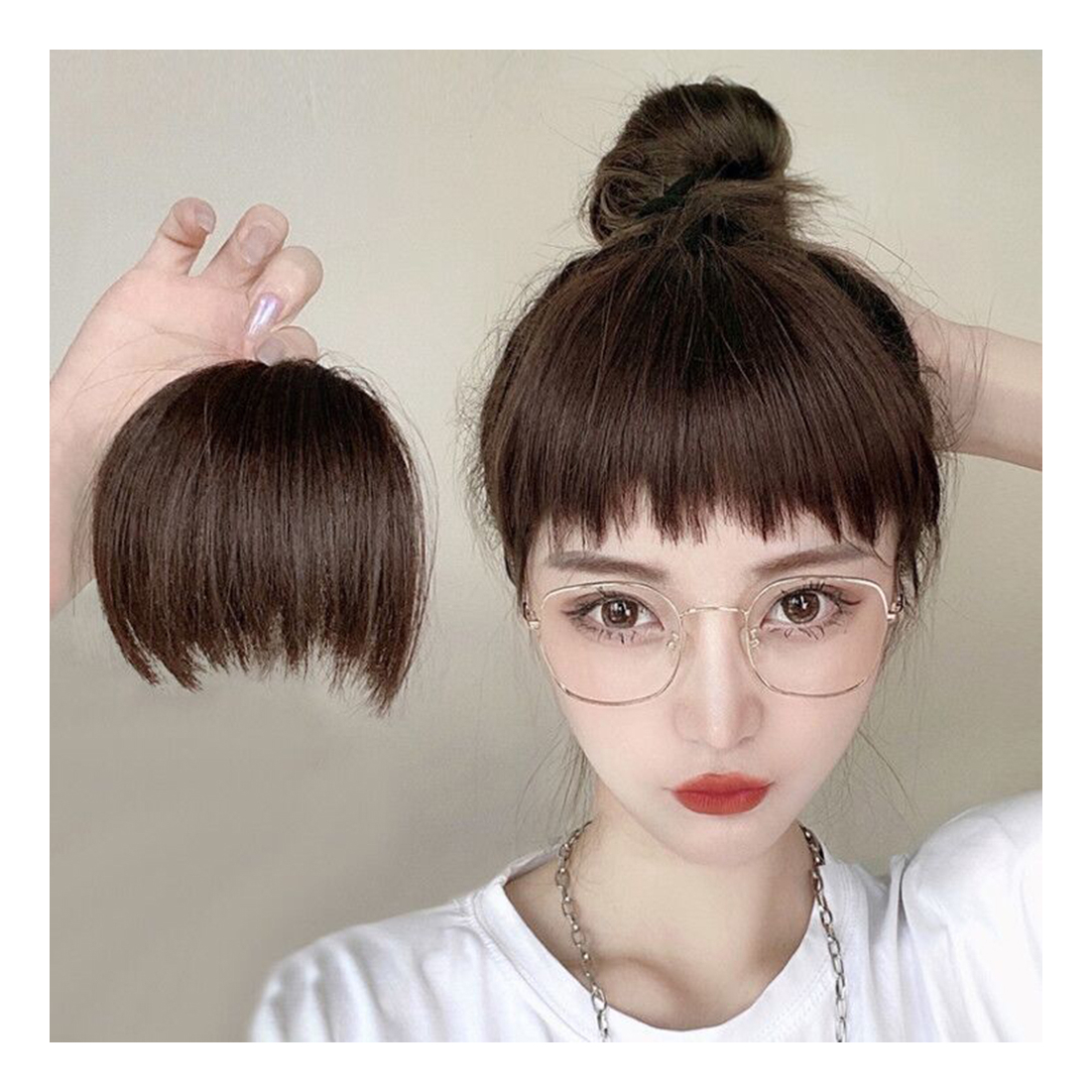 Peruca Clip-in Fringes, Extensão De Cabelo, Franja Para Mast - Imagem 2