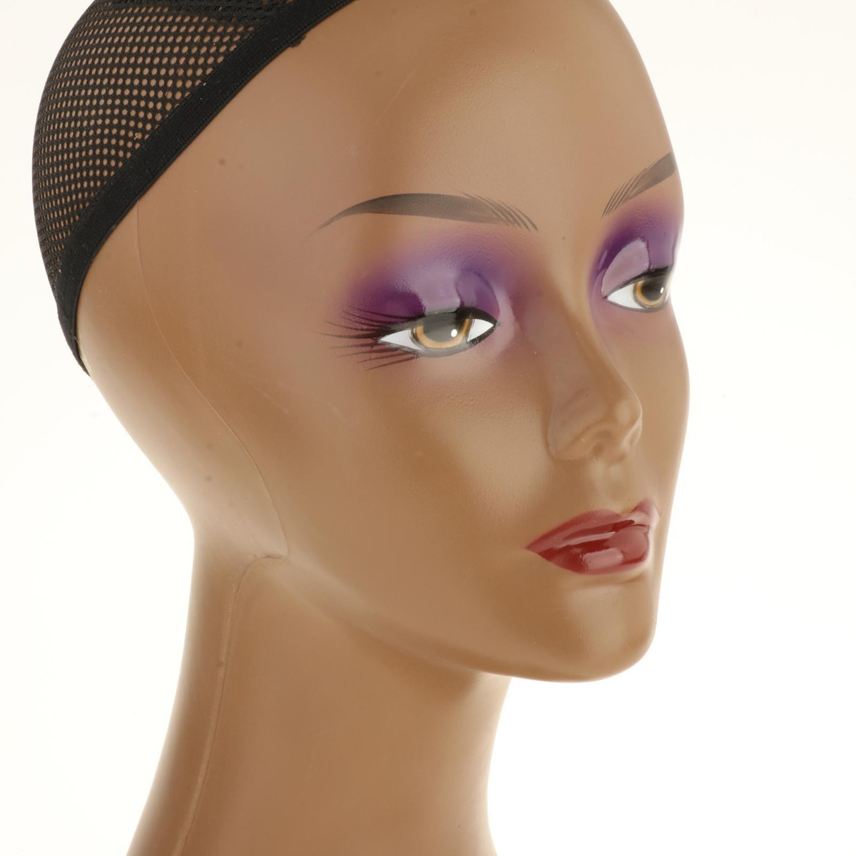 Bust Peruca Cabeça Stand Modelo Chapéus Costura Preta - Imagem 8