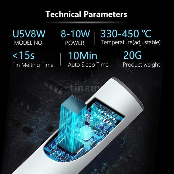 Usb Carregamento Ferro De Solda 5v 8w Temperatura Ajustável - Imagem 10