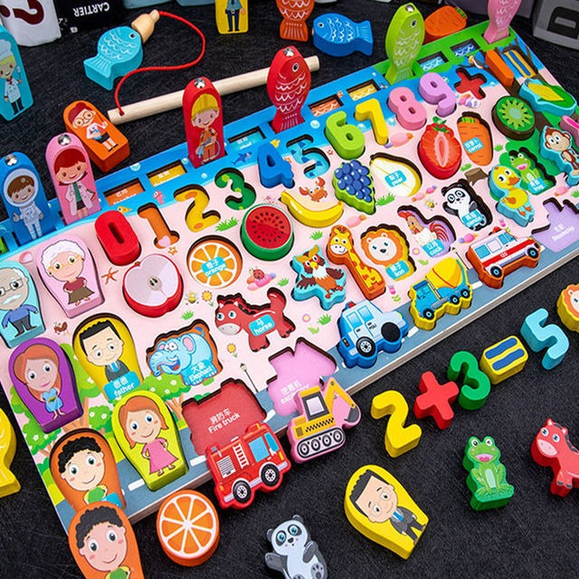 Puzzle De Madeira Para Crianças Montessori Classificação Mat - Imagem 3