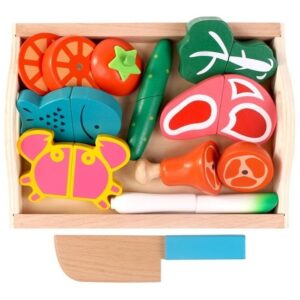 Kit 10 Brinquedo Infantil Cozinha Cortar Magnético Carne